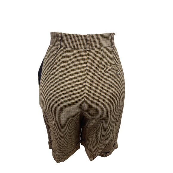 Lord + Taylor Women’s Vintage Style High-Waisted Houndstooth Pleated Shorts Sz 6 - Picture 3 of 8